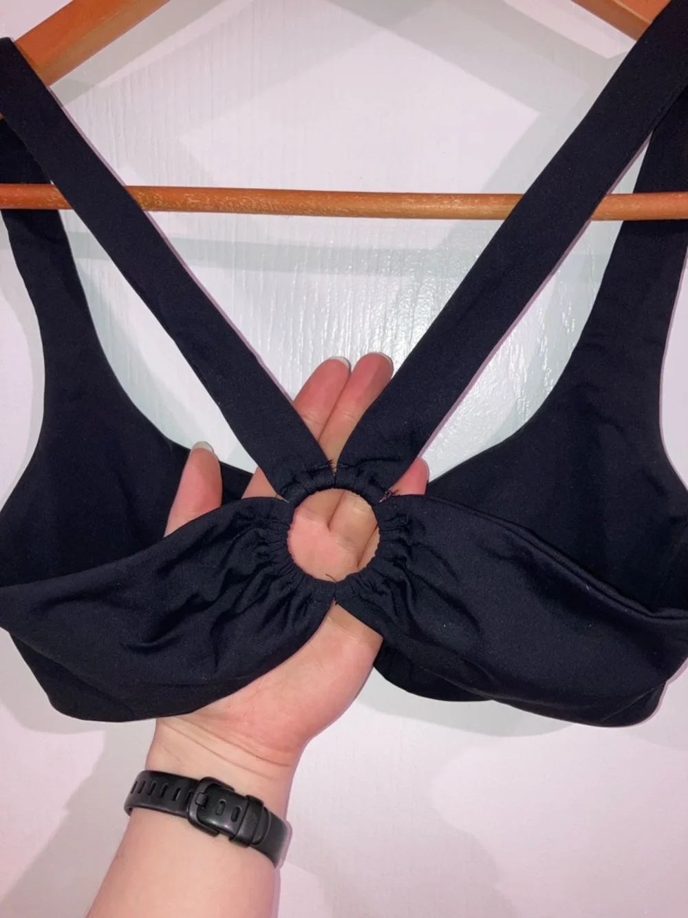 L*Space Julia Black Cutout Ring Bikini Top - size M - Picture 7 of 10